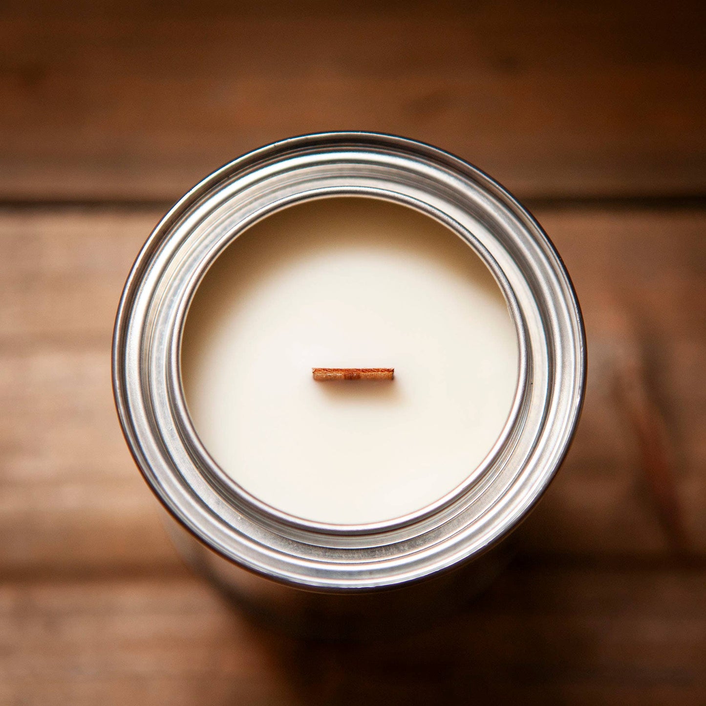 Leather & Bourbon Soy Candle with Wooden Wick